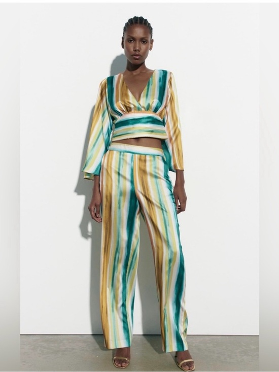 Zara Pants - Zara Multicolored Striped Pants - Size Medium - NWT